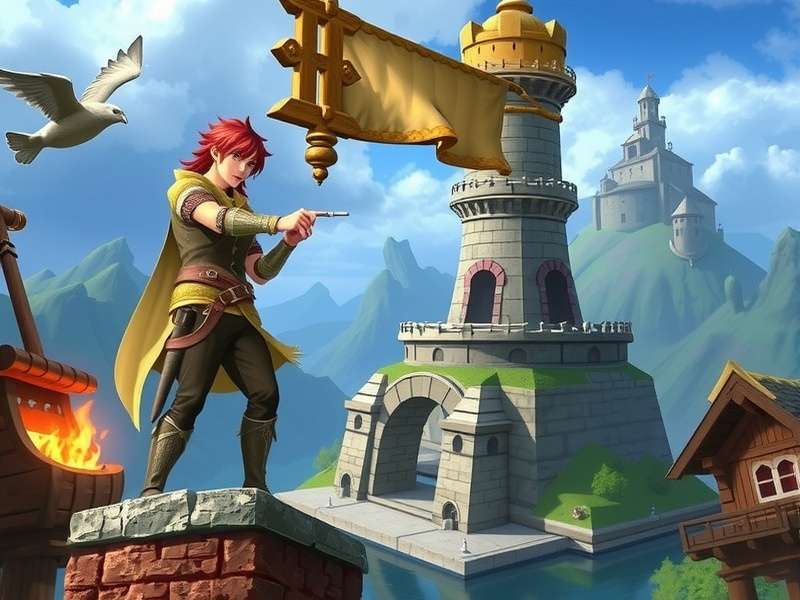 Scenic view of the Aida landscape in Tower of Fantasy showing futuristic ruins and vibrant flora