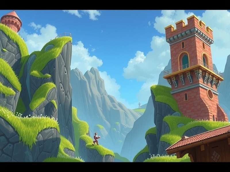 Tower of Fantasy open-world landscape with futuristic towers and characters