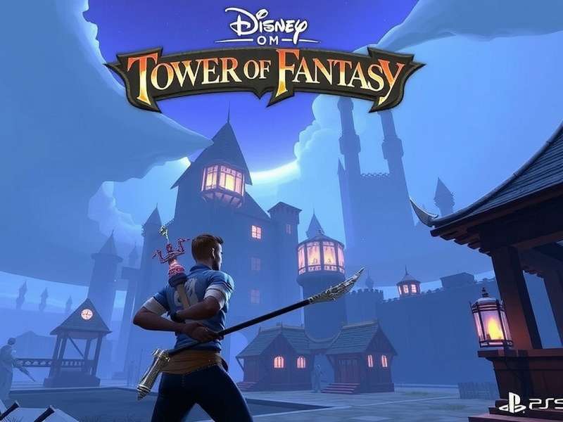 Tower of Fantasy PS5 gameplay screenshot showcasing vibrant open world and combat
